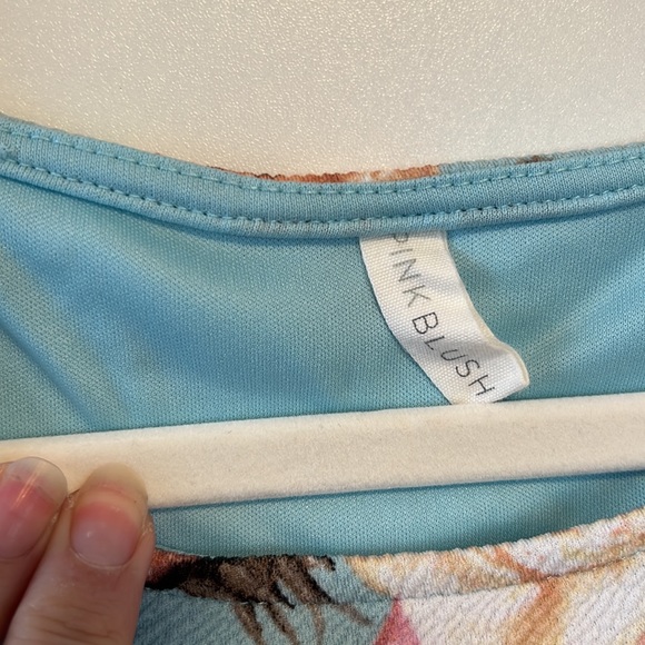 Pink Blush smocked fitted Maternity Dress - Picture 2 of 5